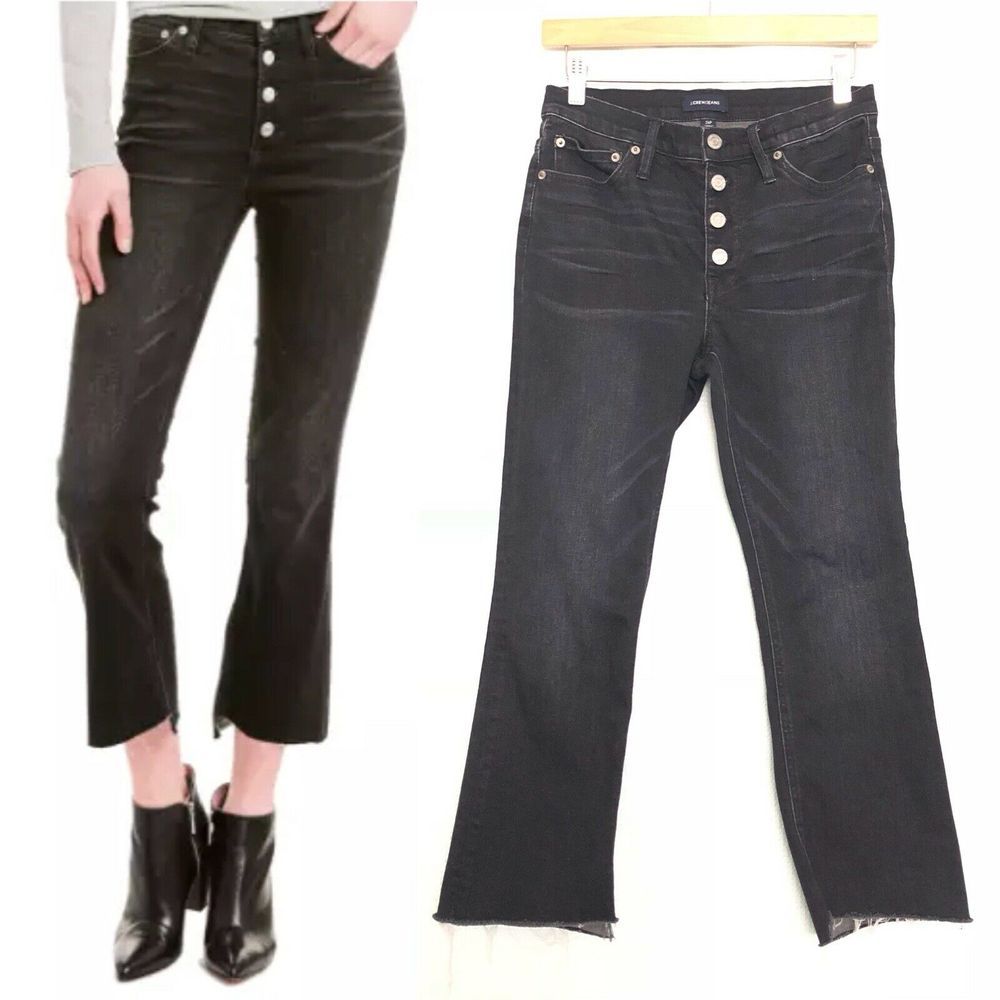 J.Crew Jeans Billie Denim Boot Crop Raw Hem EUC